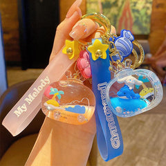 Wholesale Cute Cartoon Character PVC Acrylic Alloy Printing Bag Pendant Keychain - coojewelry