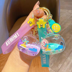 Wholesale Cute Cartoon Character PVC Acrylic Alloy Printing Bag Pendant Keychain - coojewelry