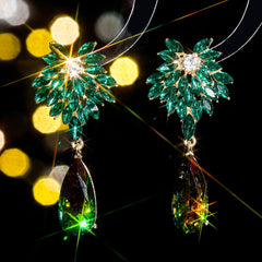 Wholesale Elegant Geometric Inlay Alloy Rhinestones Zircon Drop Earrings - coojewelry