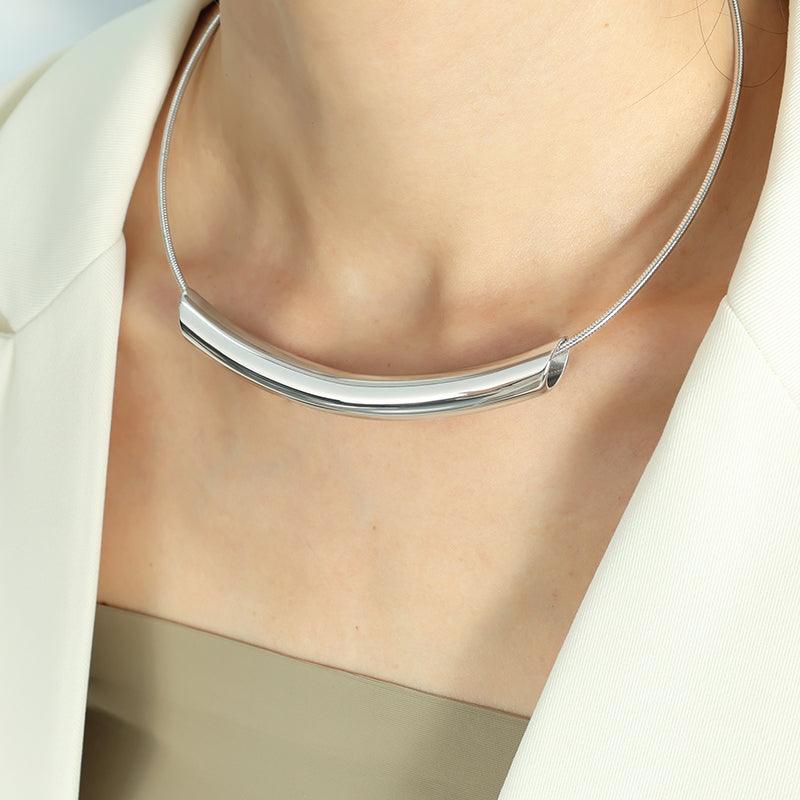 Wholesale Elegant Glam Retro Circle Titanium Steel Plating 18K Gold Plated Choker - coojewelry