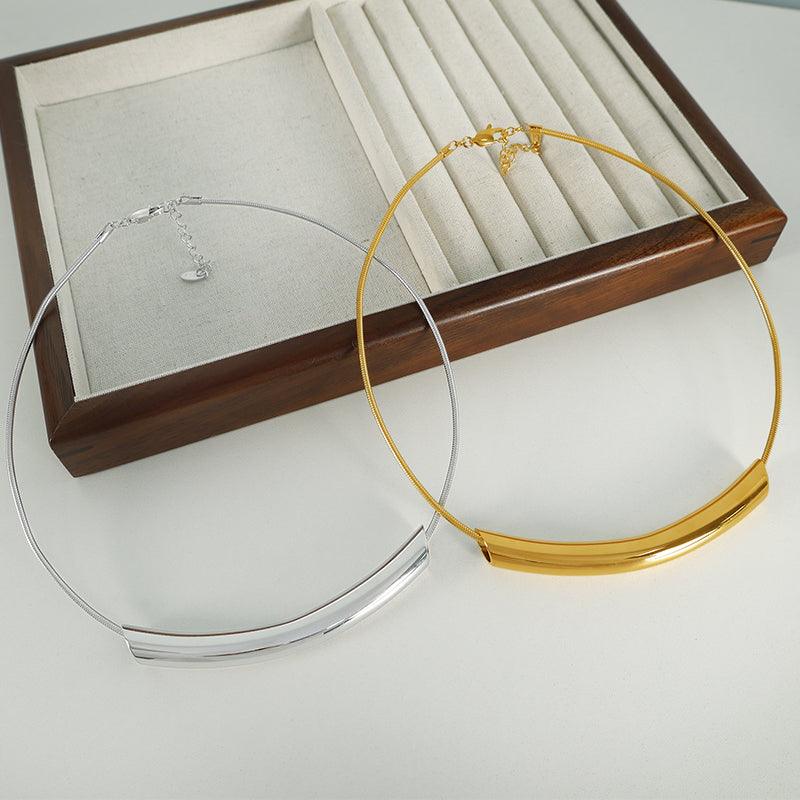 Wholesale Elegant Glam Retro Circle Titanium Steel Plating 18K Gold Plated Choker - coojewelry