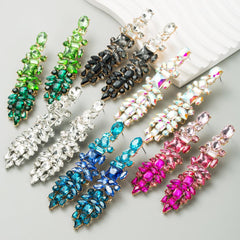 Wholesale Elegant Luxurious Irregular Inlay Zinc Alloy Artificial Diamond Drop Earrings - coojewelry