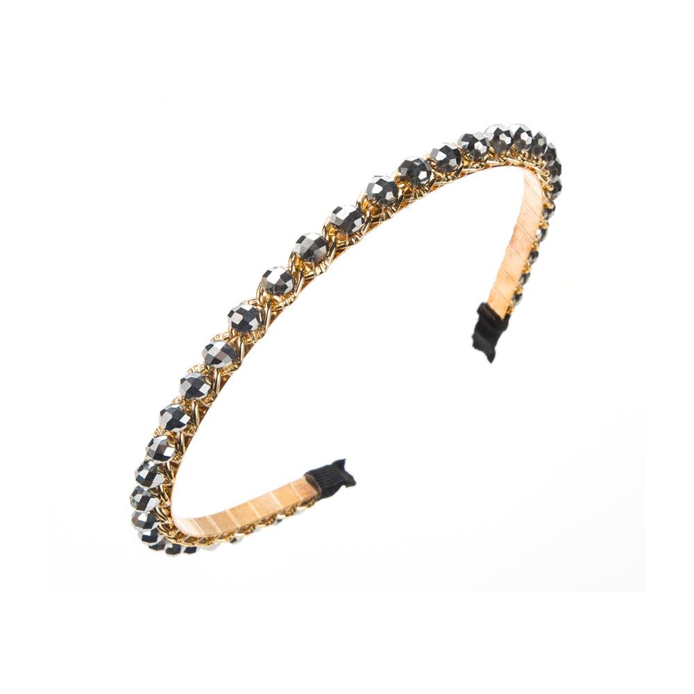Wholesale Elegant Luxurious Solid Color Alloy Plating Inlay Crystal Hair Band - coojewelry