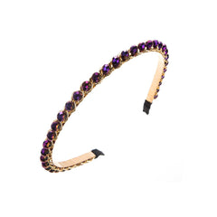 Wholesale Elegant Luxurious Solid Color Alloy Plating Inlay Crystal Hair Band - coojewelry
