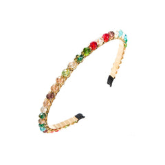 Wholesale Elegant Luxurious Solid Color Alloy Plating Inlay Crystal Hair Band - coojewelry