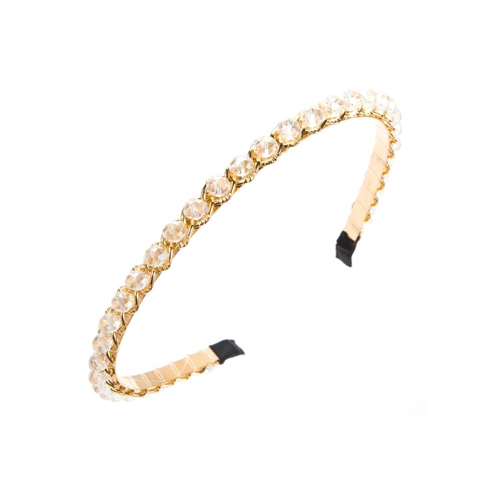 Wholesale Elegant Luxurious Solid Color Alloy Plating Inlay Crystal Hair Band - coojewelry