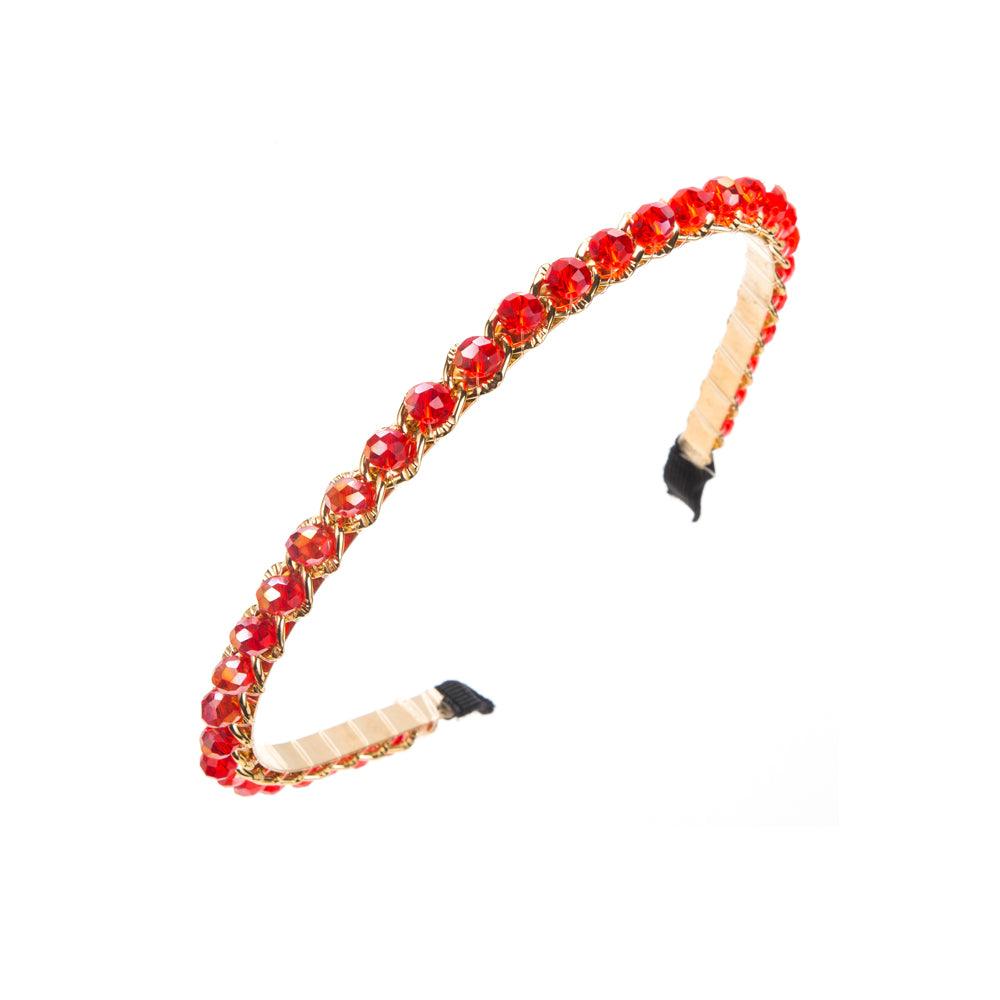 Wholesale Elegant Luxurious Solid Color Alloy Plating Inlay Crystal Hair Band - coojewelry