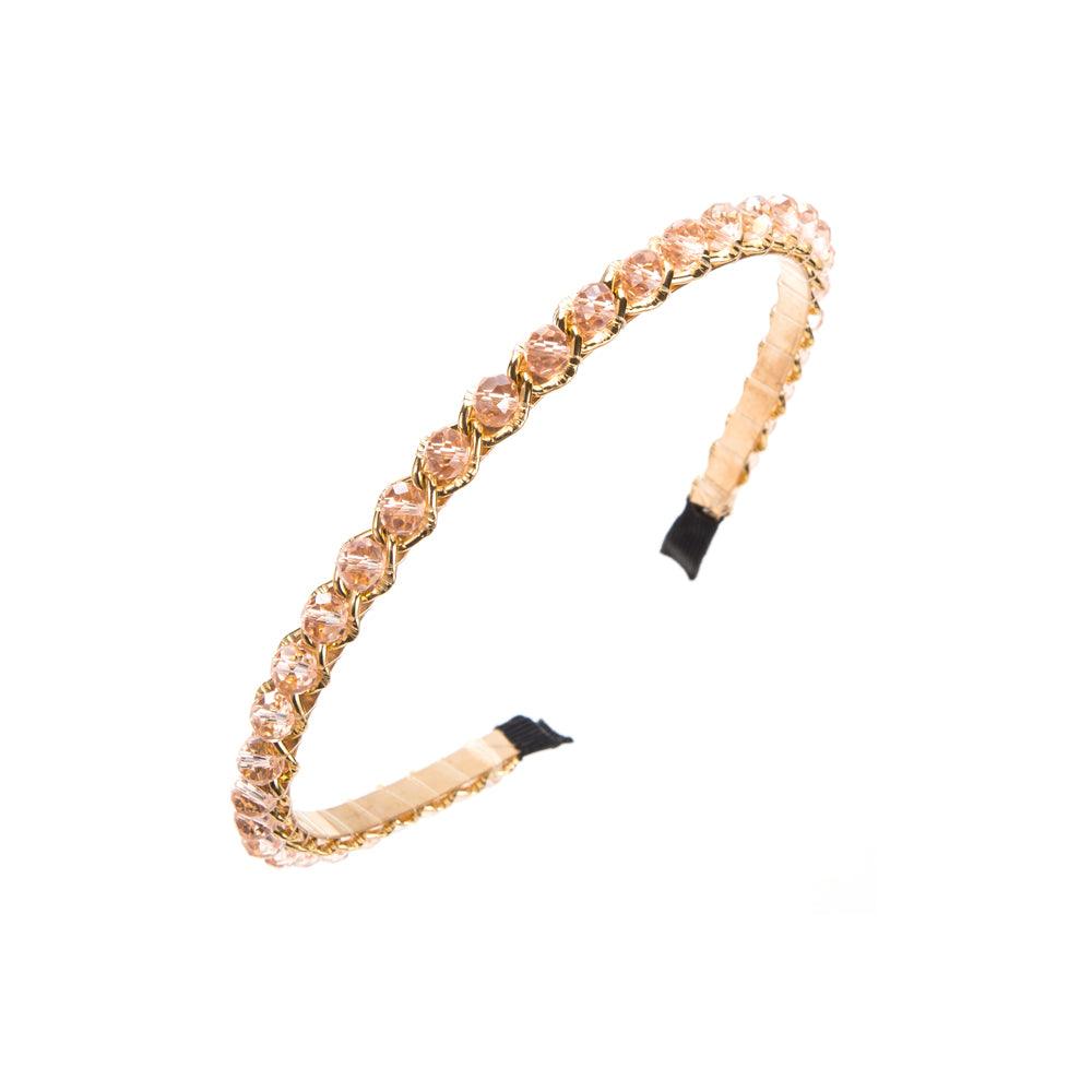 Wholesale Elegant Luxurious Solid Color Alloy Plating Inlay Crystal Hair Band - coojewelry