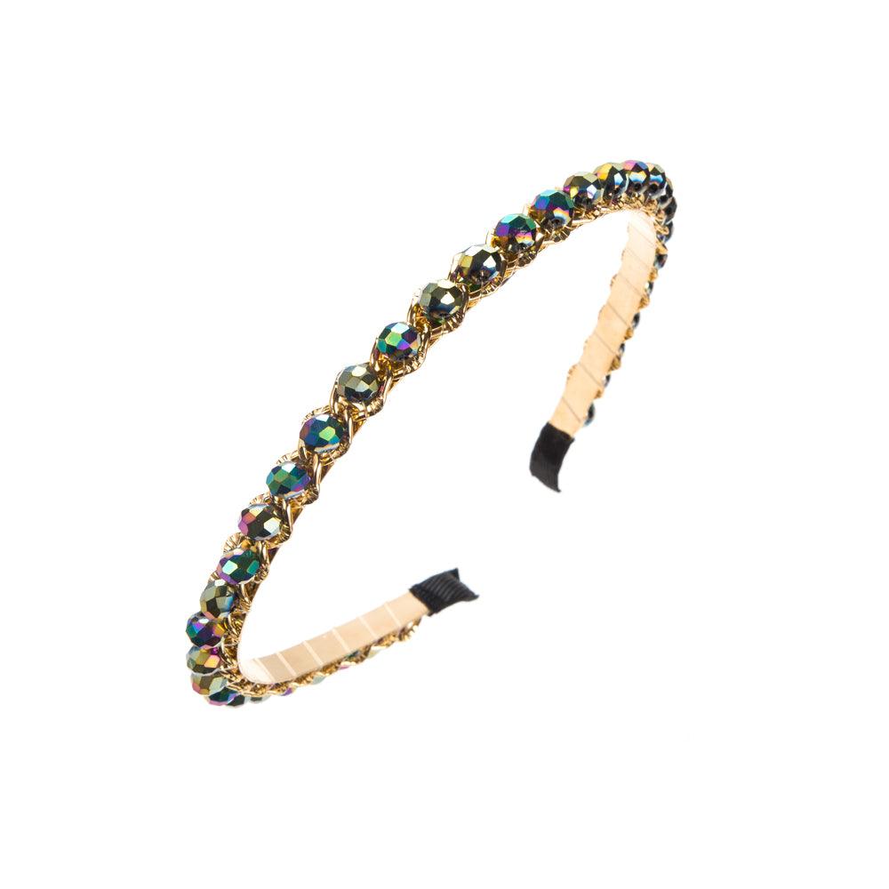 Wholesale Elegant Luxurious Solid Color Alloy Plating Inlay Crystal Hair Band - coojewelry