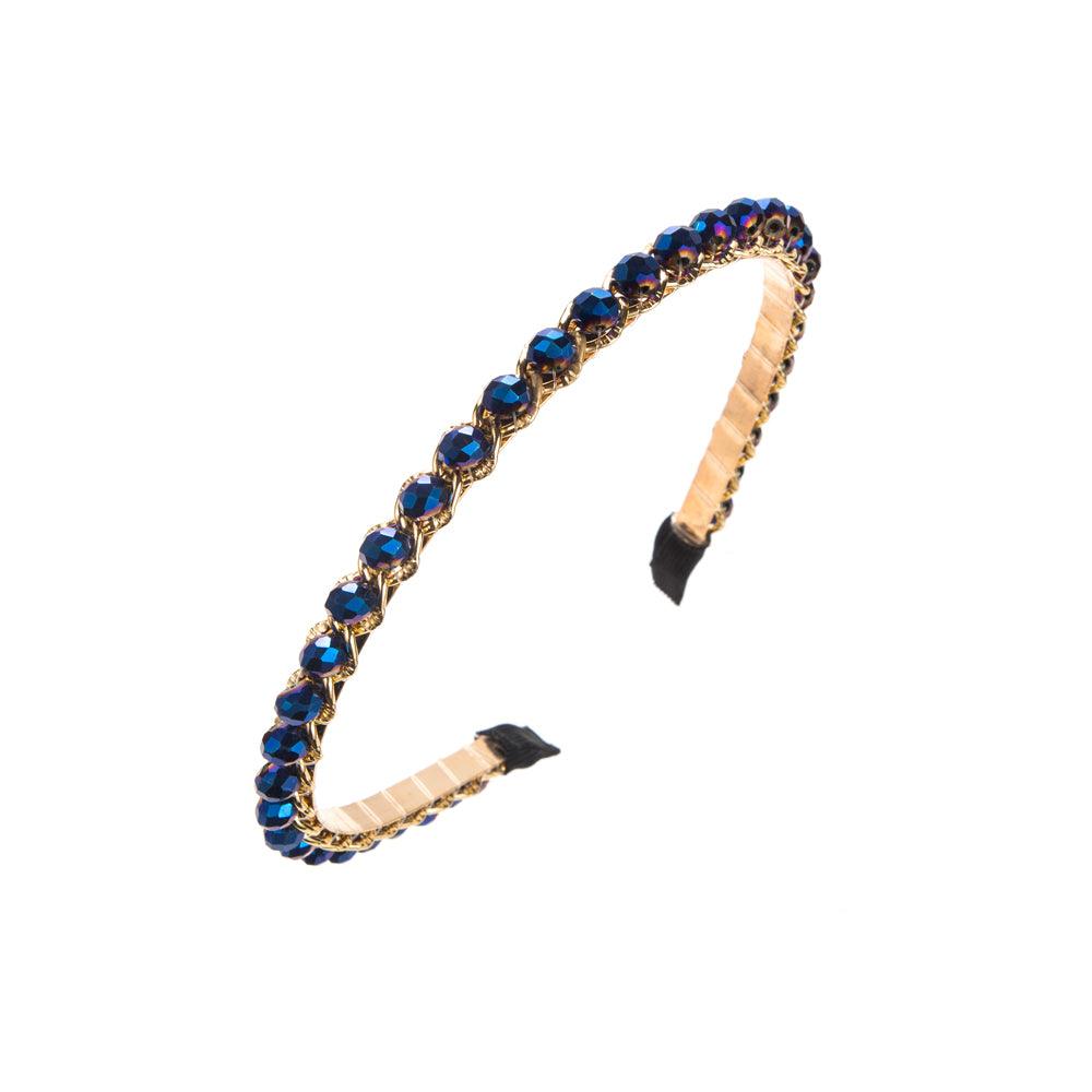 Wholesale Elegant Luxurious Solid Color Alloy Plating Inlay Crystal Hair Band - coojewelry