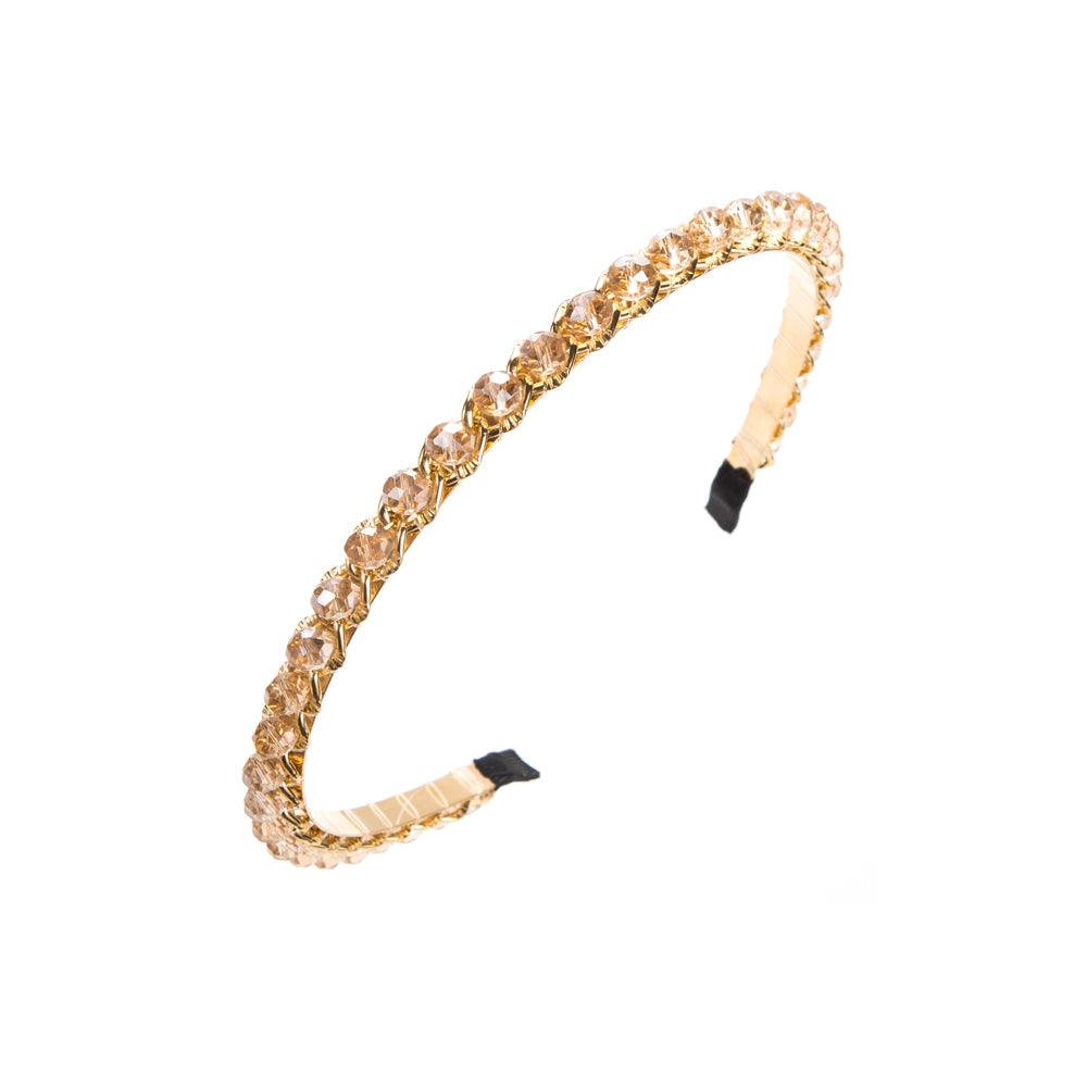 Wholesale Elegant Luxurious Solid Color Alloy Plating Inlay Crystal Hair Band - coojewelry