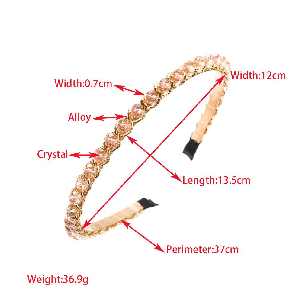 Wholesale Elegant Luxurious Solid Color Alloy Plating Inlay Crystal Hair Band - coojewelry