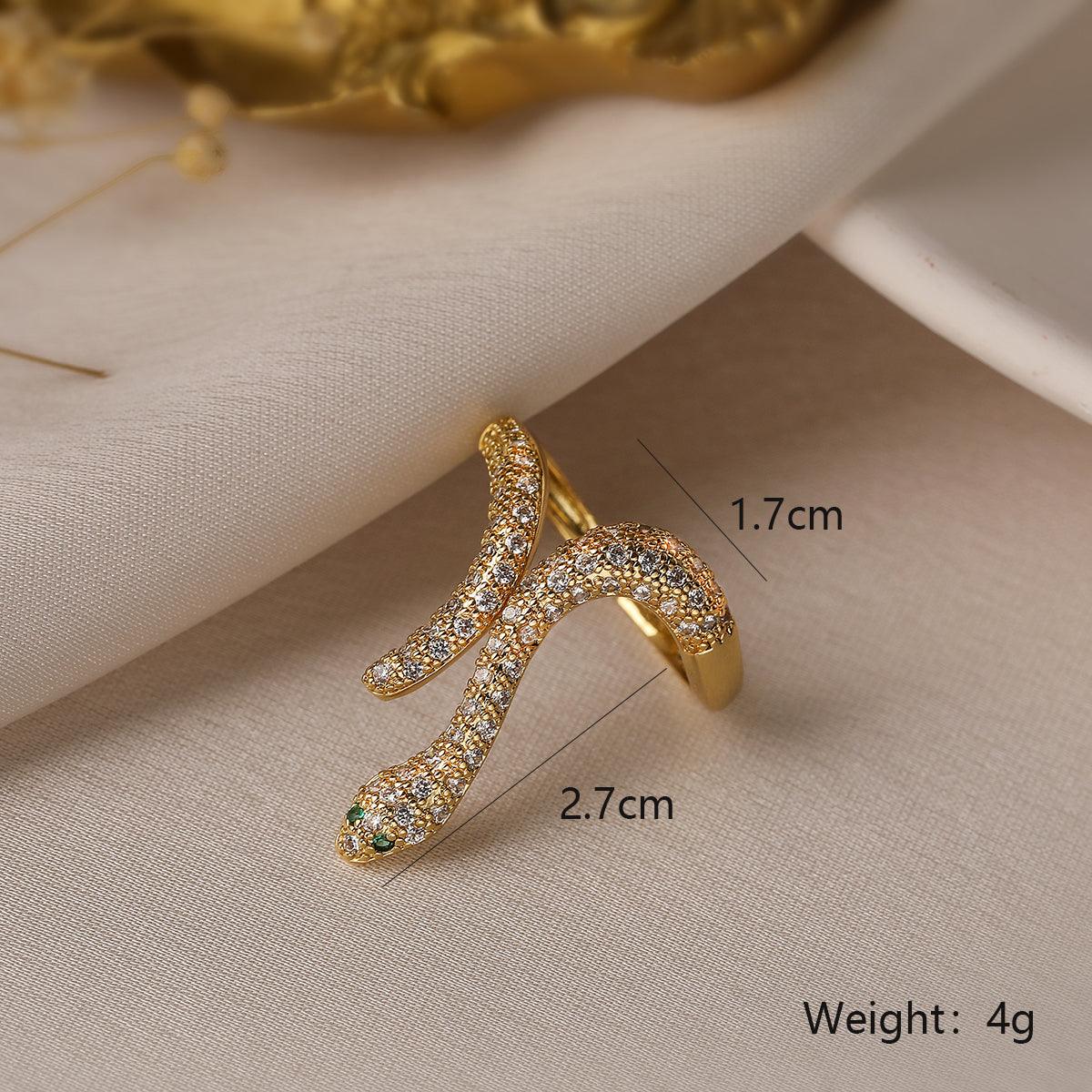 Wholesale Elegant Romantic Solid Color Stainless Steel Plating Inlay Rhinestones 18K Gold Plated Rings - coojewelry