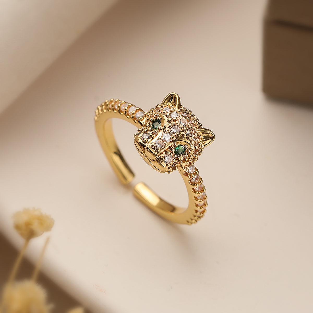 Wholesale Elegant Romantic Solid Color Stainless Steel Plating Inlay Rhinestones 18K Gold Plated Rings - coojewelry