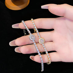 Wholesale Elegant Star and Heart Shape Brass Zircon Inlay 18K Gold and Silver Plated Bracelets - coojewelry