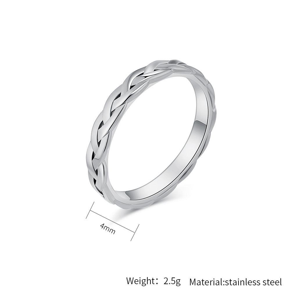 Wholesale Fitness Solid Color 304 Stainless Steel 18K Gold Plated Rings In Bulk - coojewelry