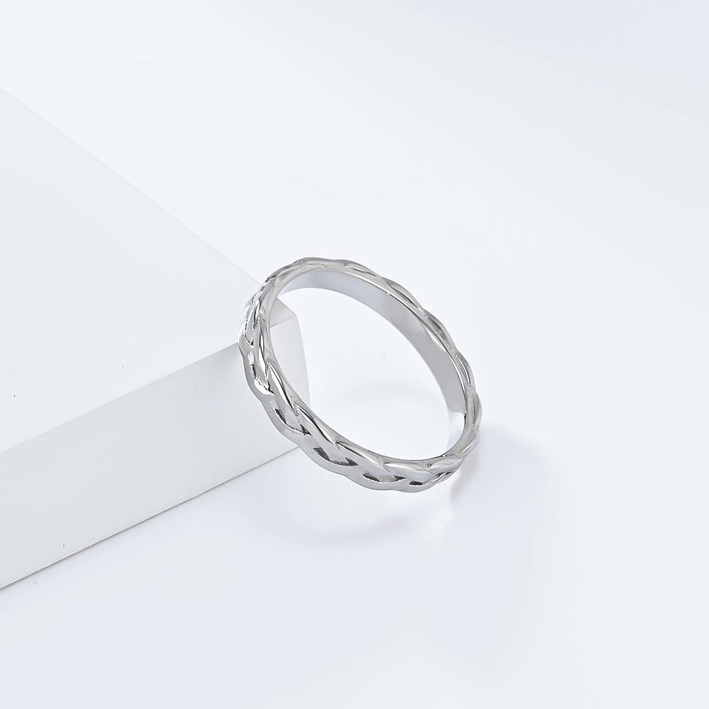 Wholesale Fitness Solid Color 304 Stainless Steel 18K Gold Plated Rings In Bulk - coojewelry