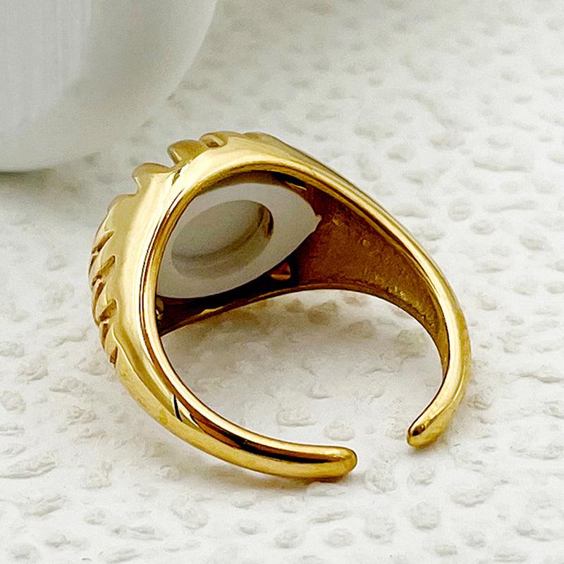 Wholesale Funny Novelty Commute Eye Stainless Steel Rings | Gold Plated - coojewelry