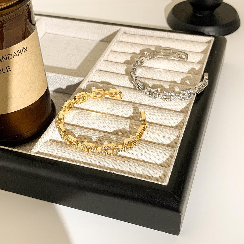 Wholesale Glam Luxurious Solid Color Brass Plating Zircon Inlay 18K Gold and Silver Plated - coojewelry