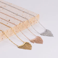 Wholesale IG Style Simple Style Tassel Stainless Steel Plating 18K Gold Plated Pendant Necklace - coojewelry