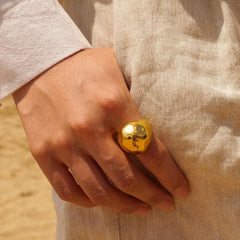 Wholesale IG Style Solid Color Stainless Steel Open Rings 18K Gold Plated - coojewelry