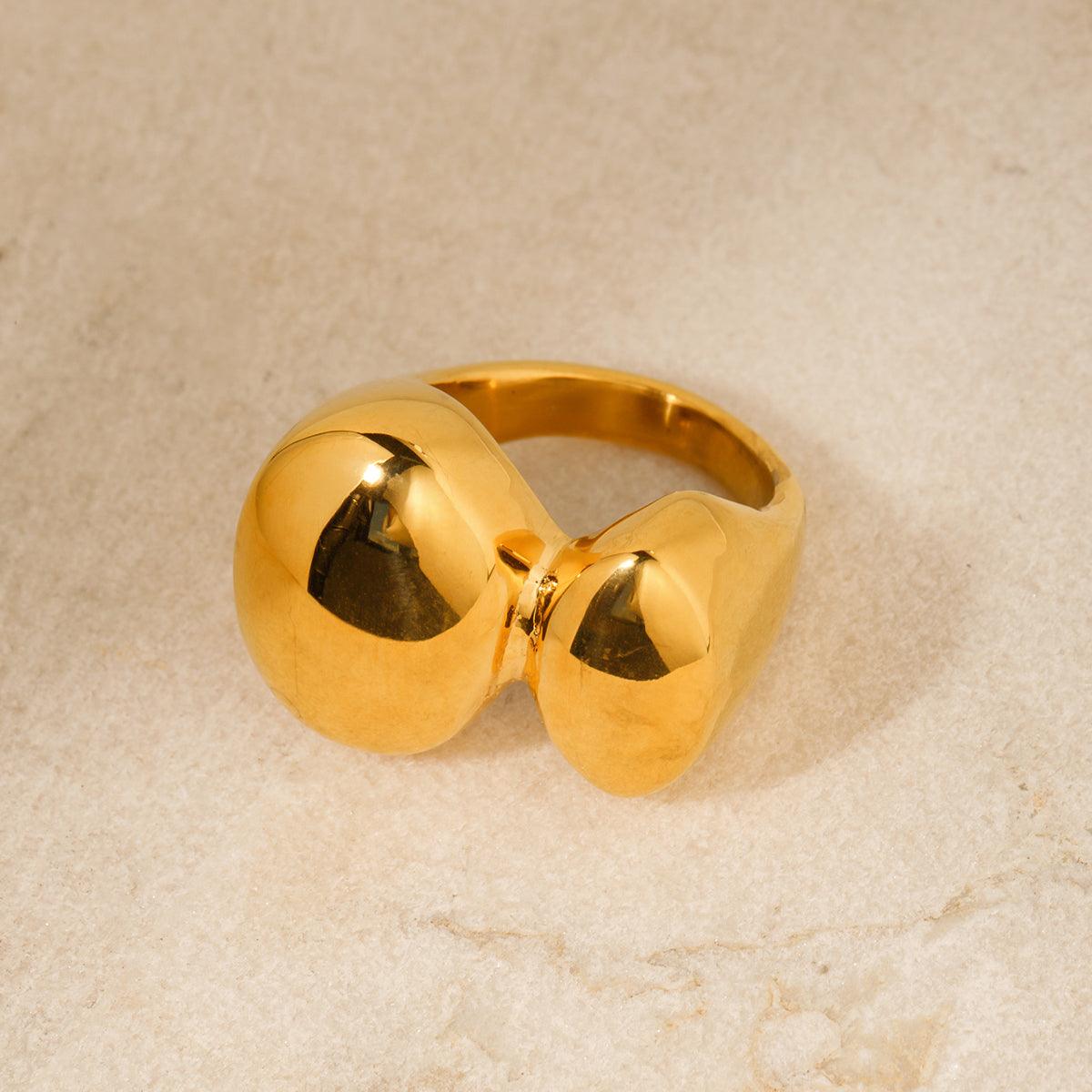 Wholesale IG Style Solid Color Stainless Steel Plating 18K Gold Plated Rings - coojewelry