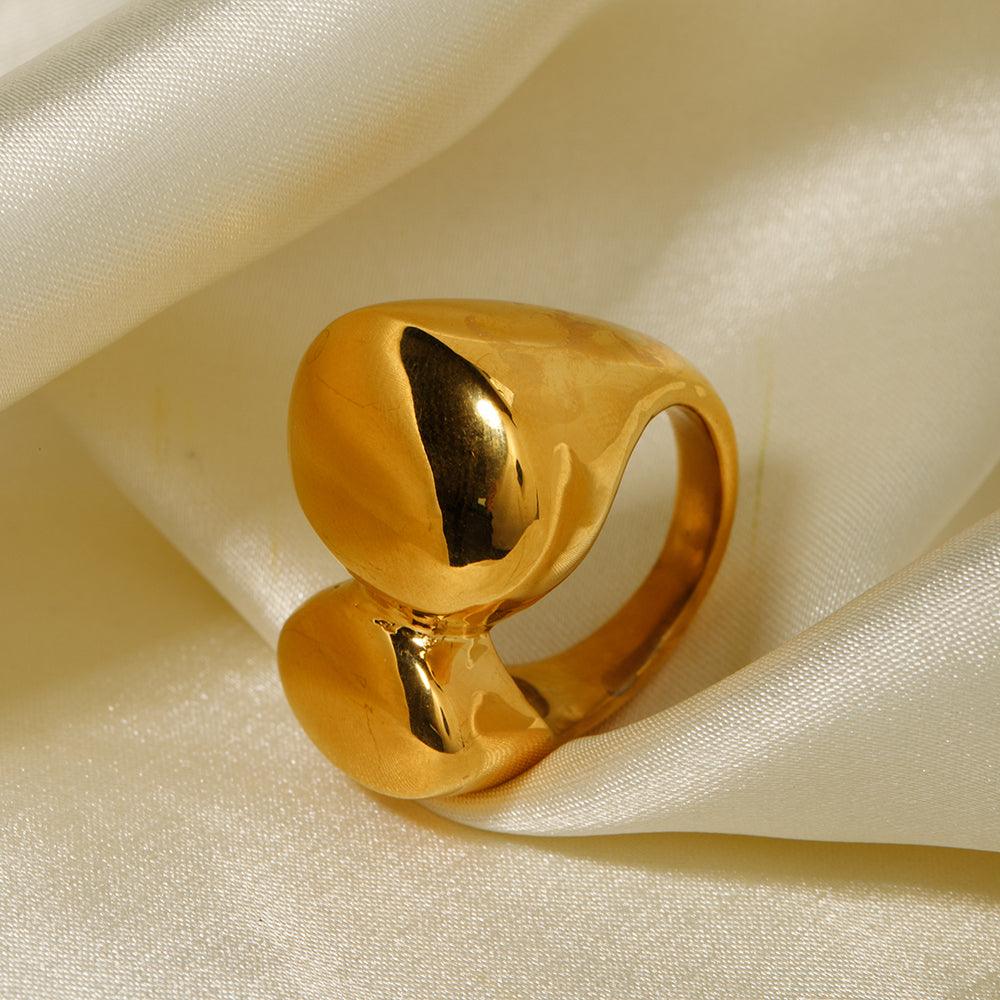 Wholesale IG Style Solid Color Stainless Steel Plating 18K Gold Plated Rings - coojewelry