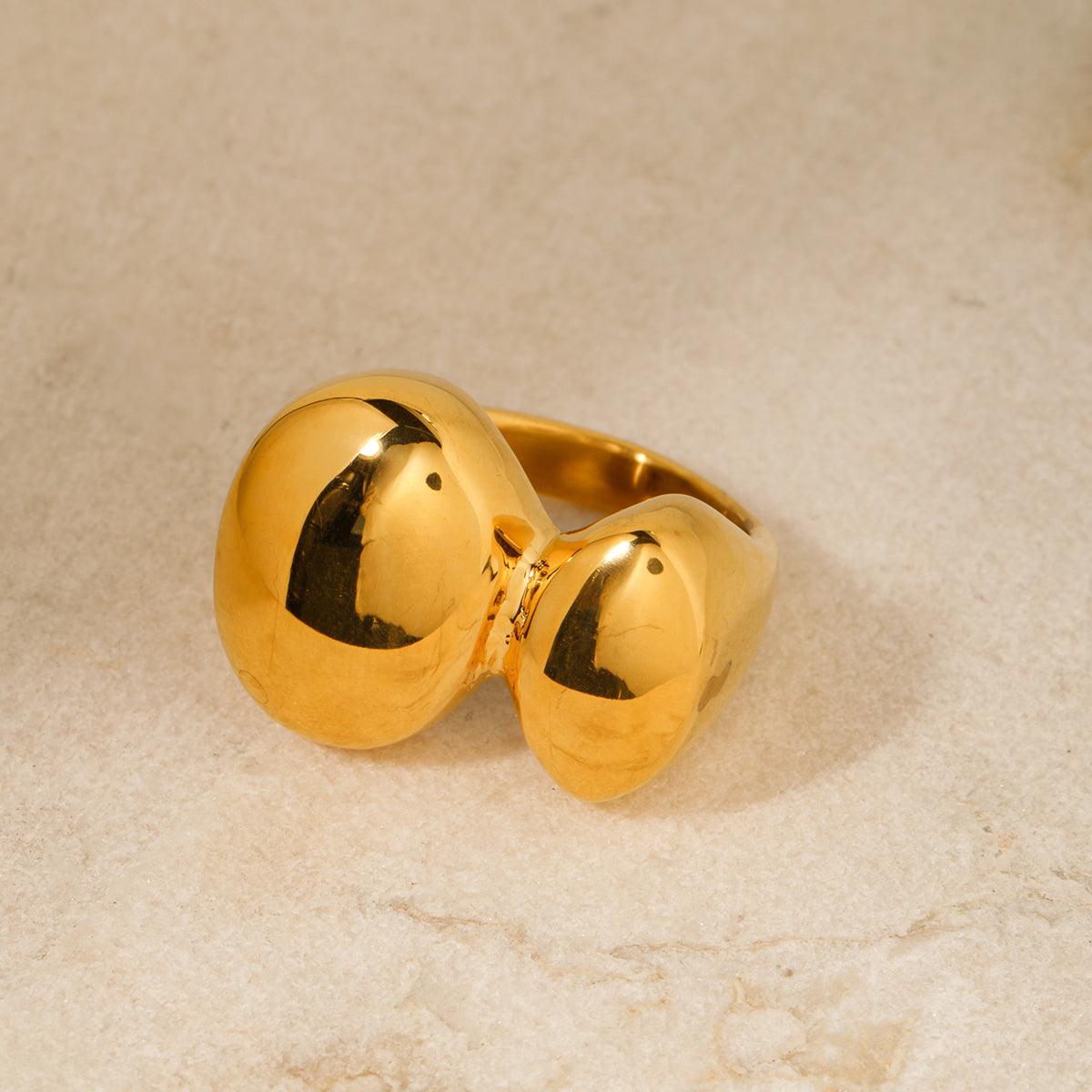 Wholesale IG Style Solid Color Stainless Steel Plating 18K Gold Plated Rings - coojewelry