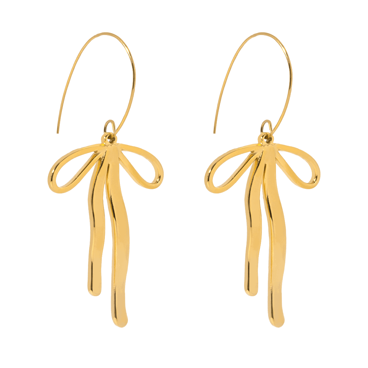 Wholesale Ins Style Bow Knot Drop Earrings Stainless Steel 18K Gold Plated - coojewelry