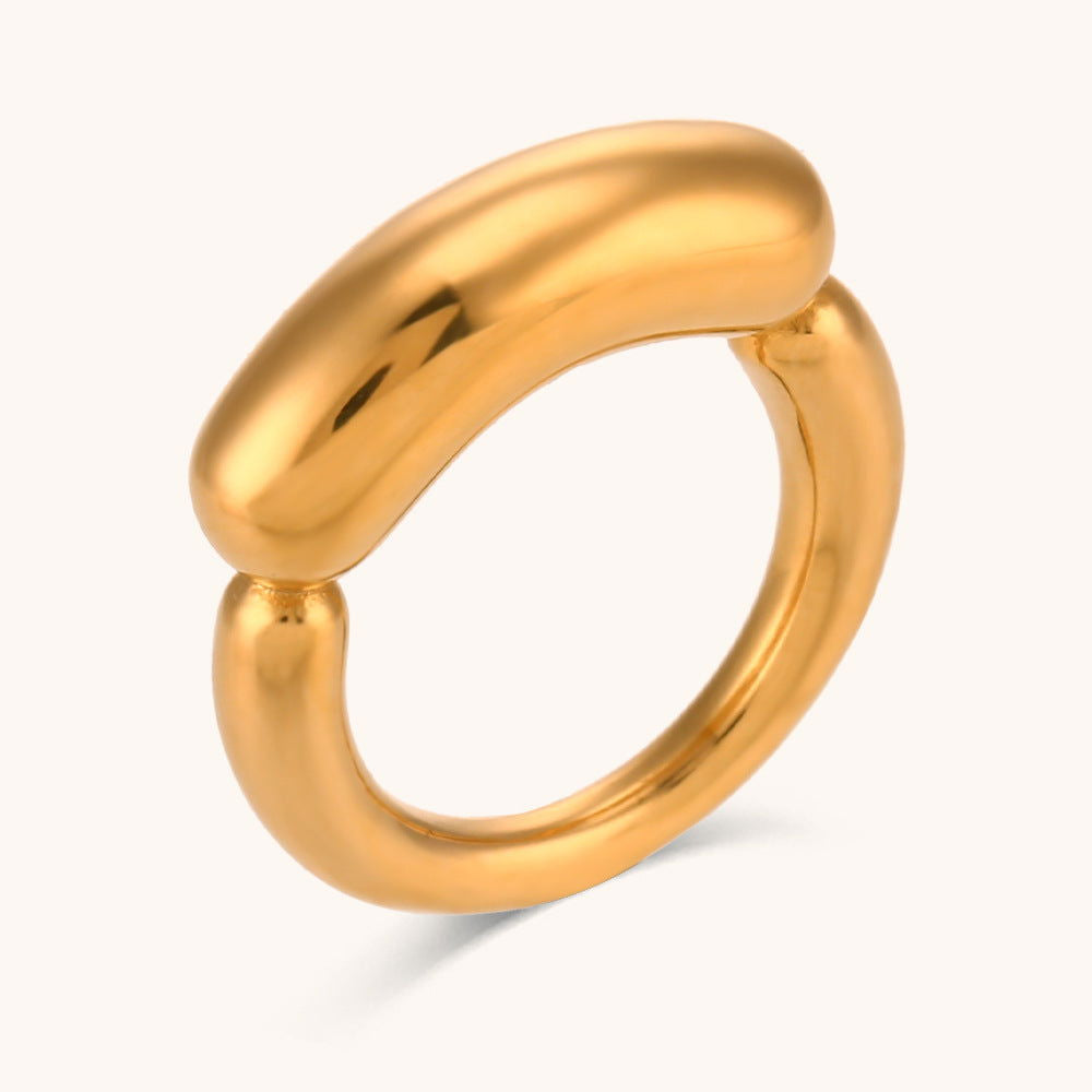 Wholesale Jewelry Lady Geometric Stainless Steel Plated Rings - coojewelry