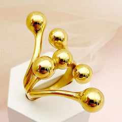 Wholesale Jewelry Modern Commute Irregular Stainless Steel 14K Gold Plated Rings - coojewelry