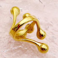 Wholesale Jewelry Modern Commute Irregular Stainless Steel 14K Gold Plated Rings - coojewelry