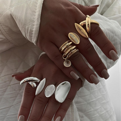 Wholesale Jewelry Simple Classic Style Solid Color Stainless Steel Rings - coojewelry