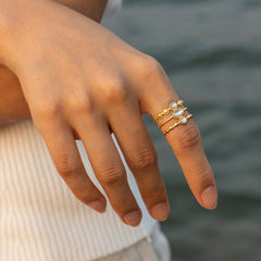 Wholesale Jewelry Simple Style Color Block 304 Stainless Steel Plating Inlay Open Rings - coojewelry
