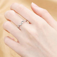 Wholesale Jewelry Simple Style Geometric Titanium Steel Copper Zircon 18K Gold Plated Hollow Out Inlay Open Rings - coojewelry