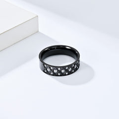 Wholesale Jewelry Streetwear Star 304 Stainless Steel Rhinestones 18K Gold Plated Inlay Rings - coojewelry