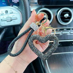 Wholesale Korean Style Heart Shape Crystal Women's Bag Pendant Keychain - coojewelry