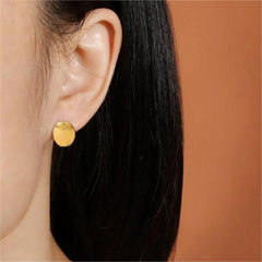 Wholesale Modern Simple Style Circle Polishing Plating 304 Stainless Steel 18K Gold Plated Earrings for Women - coojewelry