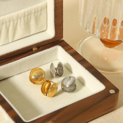 Wholesale Modern Simple Style Circle Polishing Plating 304 Stainless Steel 18K Gold Plated Earrings for Women - coojewelry