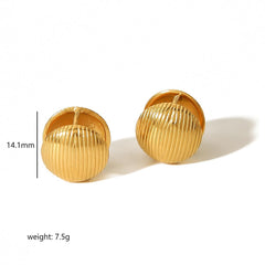 Wholesale Modern Simple Style Circle Polishing Plating 304 Stainless Steel 18K Gold Plated Earrings for Women - coojewelry