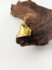 Wholesale Retro Classic Style Irregular Stainless Steel Plating 18K Gold Plated Rings - coojewelry