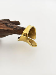 Wholesale Retro Classic Style Irregular Stainless Steel Plating 18K Gold Plated Rings - coojewelry