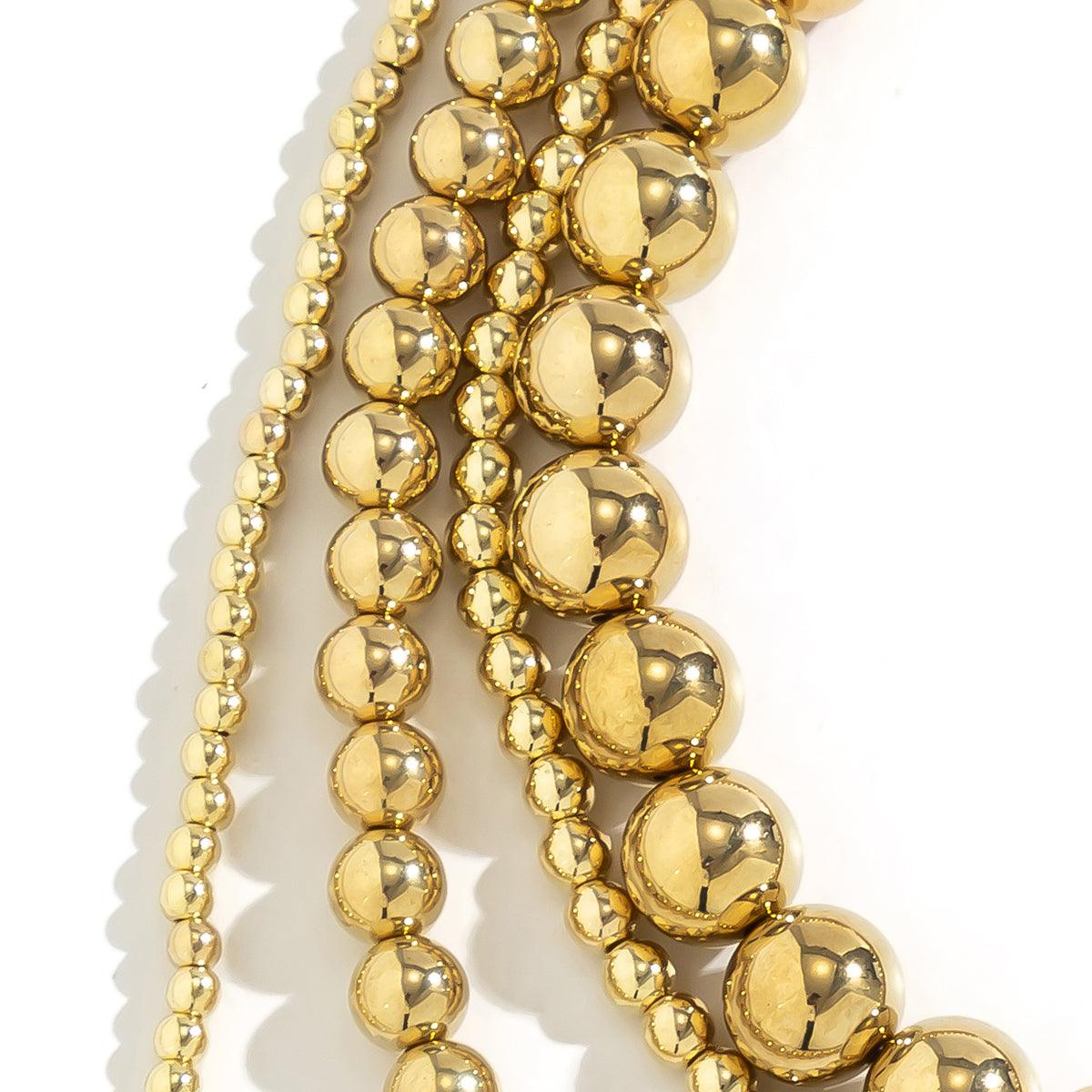 Wholesale Retro Simple Classic Round CCB Irregular Thick Women's Layered Necklaces - coojewelry