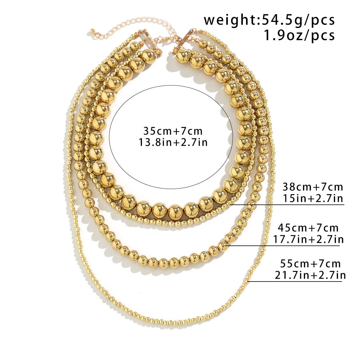 Wholesale Retro Simple Classic Round CCB Irregular Thick Women's Layered Necklaces - coojewelry