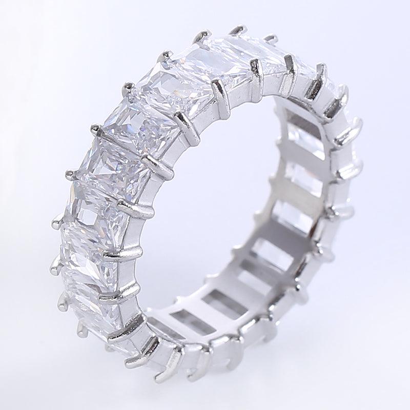 Wholesale Romantic Simple Stainless Steel Rings | Solid Color with Zircon Inlay, 18K Gold & Rose Gold Plated - coojewelry