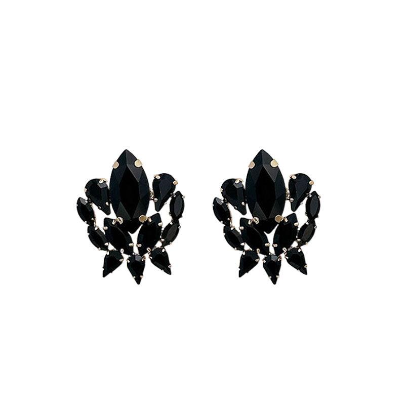 Wholesale Shiny Geometric Inlay Alloy Rhinestone Ear Studs - coojewelry