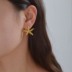 Wholesale Simple Classic Solid Color Inlay 304 Stainless Steel Pearl Ear Studs for Women - coojewelry