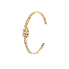 Wholesale Simple Classic Style Knot Twist Stainless Steel Plating 18K Gold Plated Bracelets - coojewelry