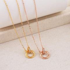 Wholesale Simple Classic Style Solid Color Alloy Copper Inlay Zircon Women's Pendant Necklace - coojewelry