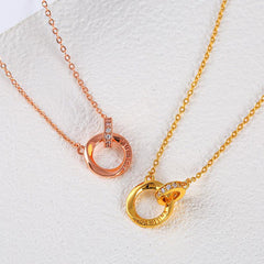 Wholesale Simple Classic Style Solid Color Alloy Copper Inlay Zircon Women's Pendant Necklace - coojewelry